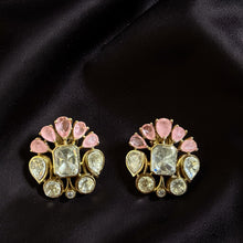 Blush Petal Polki Stud Earrings