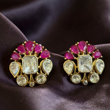 Blush Petal Polki Stud Earrings