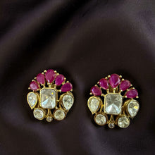 Blush Petal Polki Stud Earrings