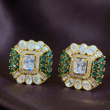 Emerald Royale Halo Stud Earrings