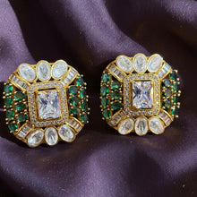 Emerald Royale Halo Stud Earrings