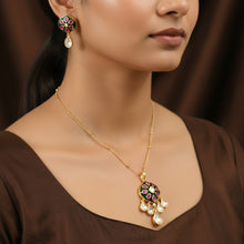 Ruby Noor Drop Kundan Pendant Set