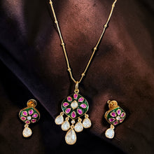 Ruby Noor Drop Kundan Pendant Set