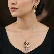 Ruby Noor Drop Kundan Pendant Set