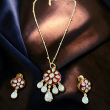 Ruby Noor Drop Kundan Pendant Set