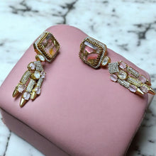 Royal Pink Crystal Dangle Earrings