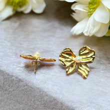 Pearl Petal Bow Studs