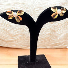 Golden Petal Pearl Studs
