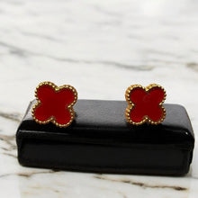 Scarlet Clover Stud Earrings