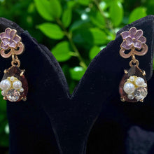 Petal Charm Pearl Drop Earrings