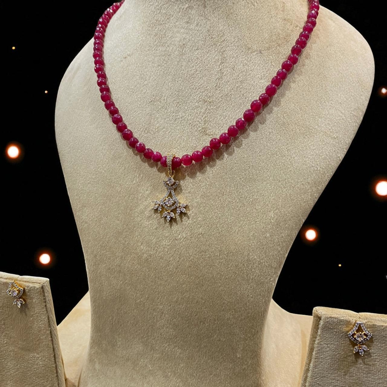 Elegant Marquise Cluster Pendant Set
