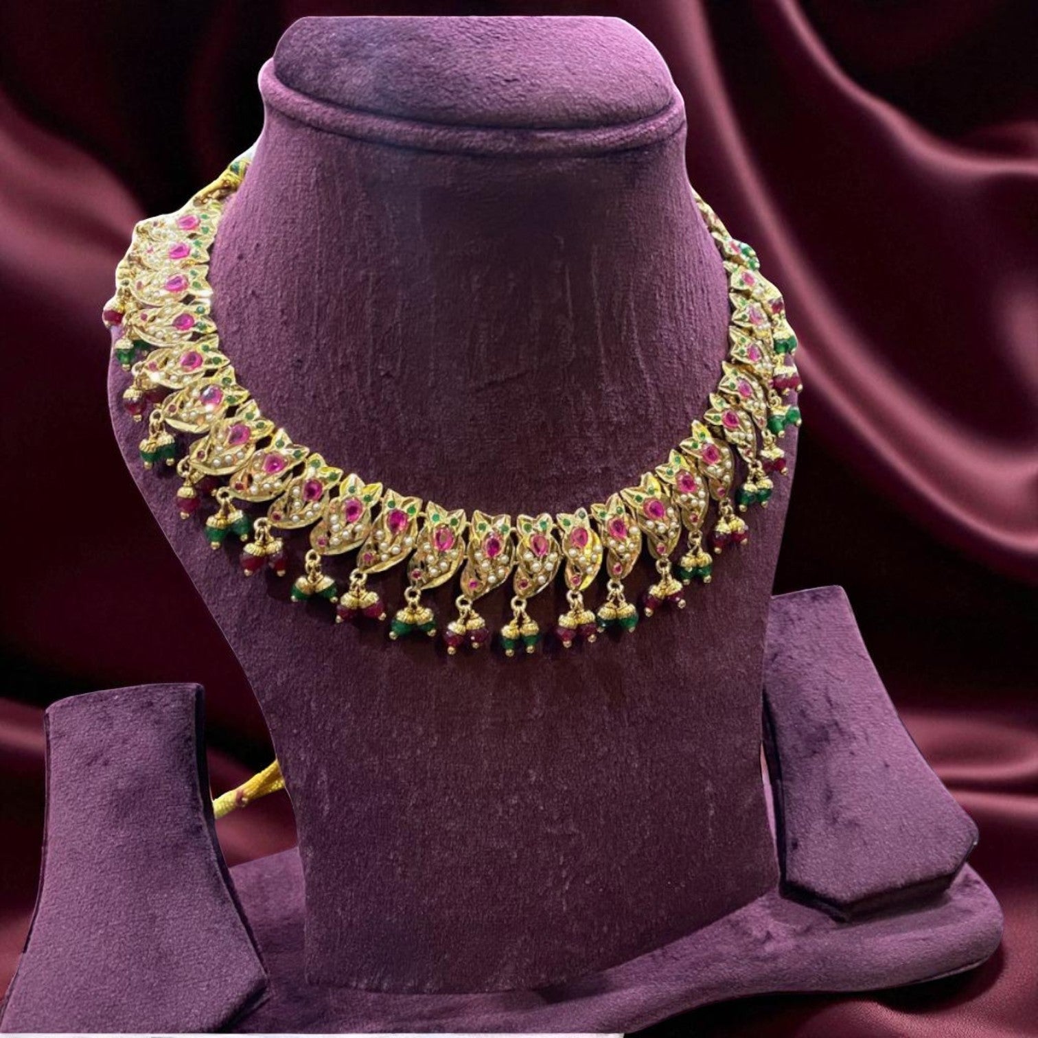 Ruby Emerald Designer Necklace Set