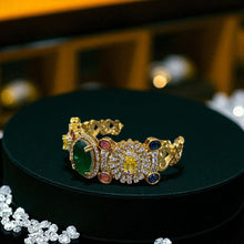 Royal Moonstone and Emerald Golden Bracelet