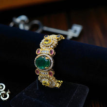 Royal Moonstone and Emerald Golden Bracelet