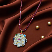 Navratna Ruby Beaded Necklace Set