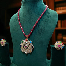 Navratna Ruby Beaded Necklace Set