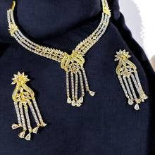 Radiant Cascade Golden American Diamond Set