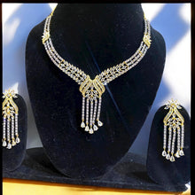 Radiant Cascade Golden American Diamond Set