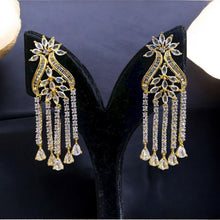 Radiant Cascade Golden American Diamond Set