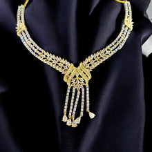 Radiant Cascade Golden American Diamond Set