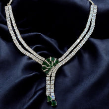 Royal Emerald American Diamond Necklace Set