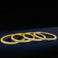 Golden Sparkle Line Bangles (Set of Four)