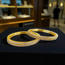 Golden Sparkle Line Bangles (Set of Four)