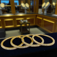 Golden Sparkle Line Bangles (Set of Four)