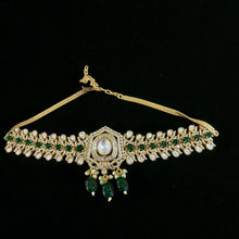 Green Emerald & Polki Style Choker Set