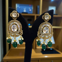 Green Emerald & Polki Style Choker Set