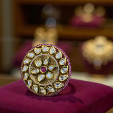 Kundan Royal Circle Statement Ring