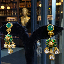 Rasika Emerald Floral Drop Earrings