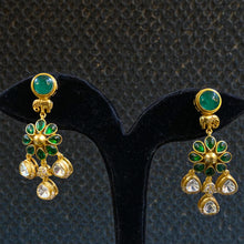 Rasika Emerald Floral Drop Earrings