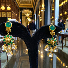 Rasika Emerald Floral Drop Earrings