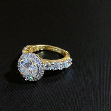 Luna Halo Solitaire Ring