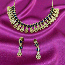 Sapphire Cascade Teardrop Necklace Set