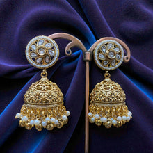 Ruby Blossom Heritage Jhumka Earrings