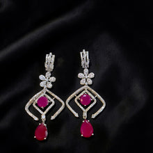 Celestial Elegance Ruby Drop Earrings