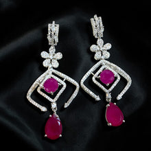 Celestial Elegance Ruby Drop Earrings