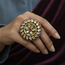 Kundan Royal Circle Statement Ring