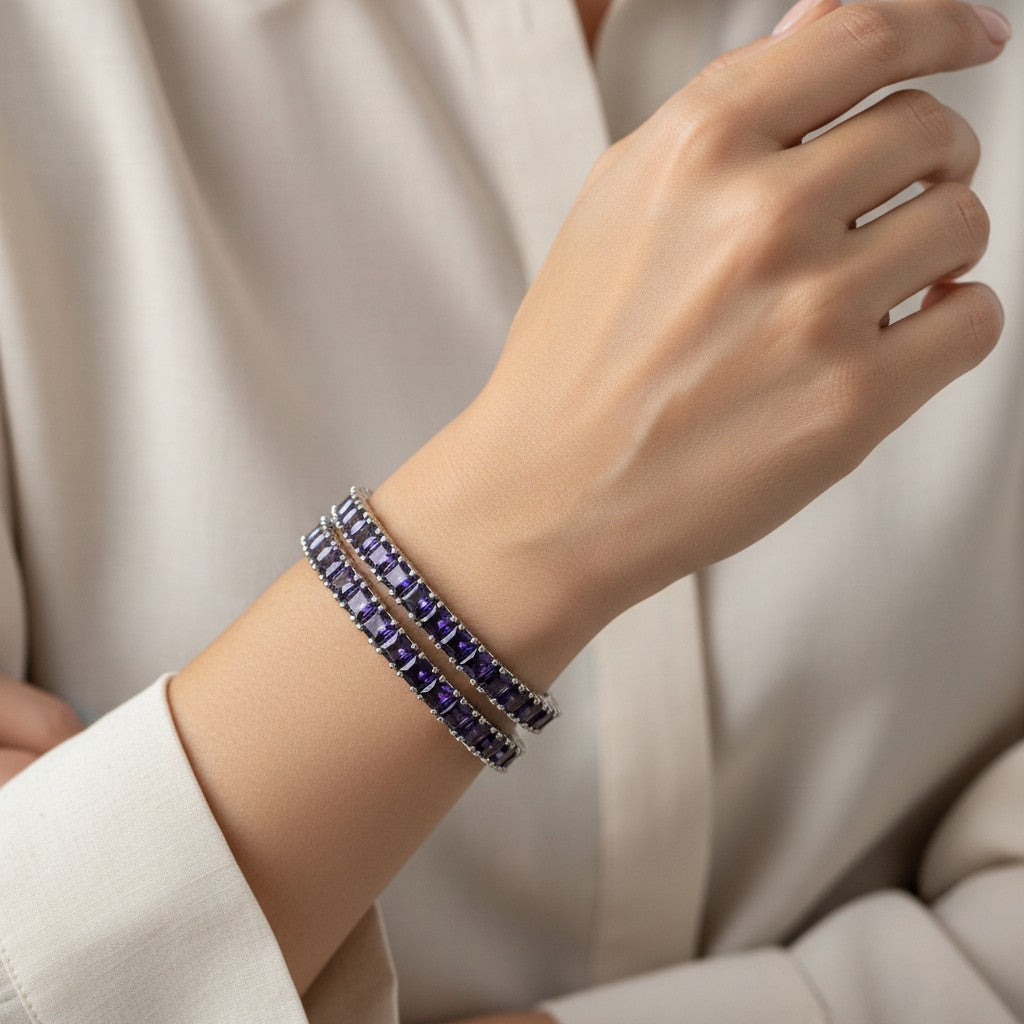 Purple Stone Elegance Bangles