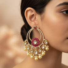 Ruby Bloom Kundan Chandbali Earrings
