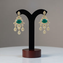 Emerald Polki Pendant Necklace Set