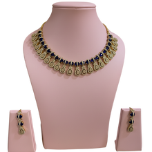Sapphire Cascade Teardrop Necklace Set