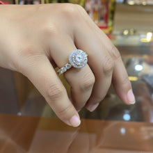 Luna Halo Solitaire Ring