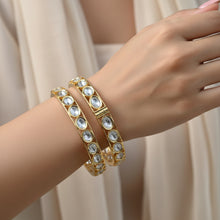 Noor Oval Polki Kada Bangles (Pair)