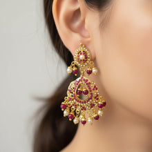 Ruby Pearl Chandbali Earrings