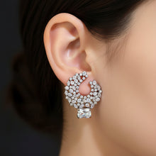 Ruby Crescent Bloom Earrings