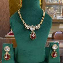 Zehra Ruby Drop Polki Necklace Set