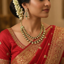 Dual-Layer Antique Polki Haaram Set